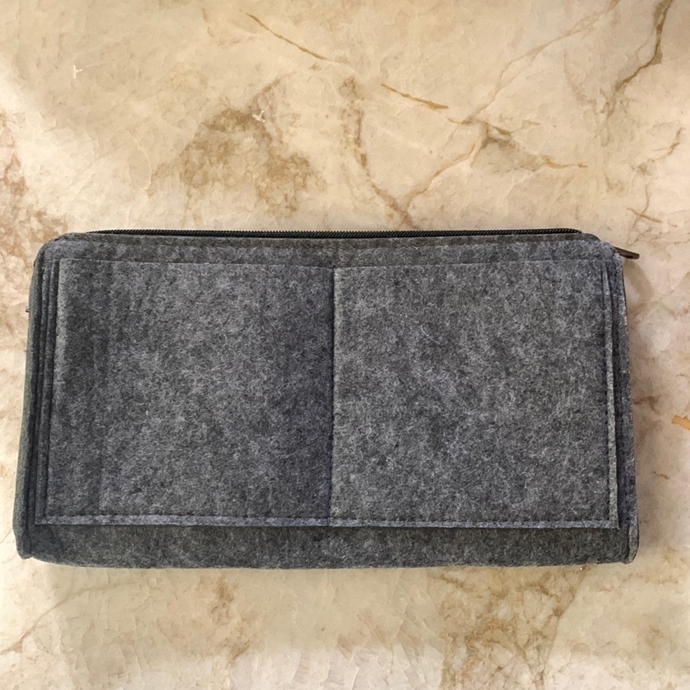 Grey felt purse insert